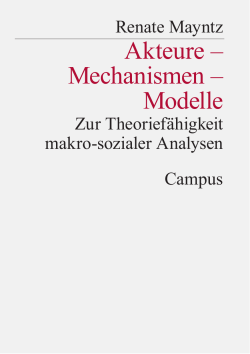 Akteure - Mechanismen - Modelle: Zur Theorief&auml;higkeit makro