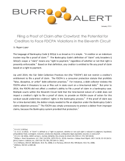 Filing a Proof of Claim after Crawford: the Potential for