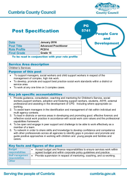 Cumbria County Council Role Profile Description