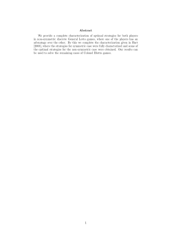 Abstract We provide a complete characterization of optimal