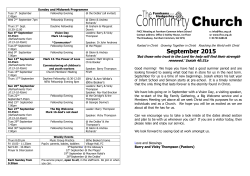 Sunday and Midweek Programme - The Farnhams and Hedgerley