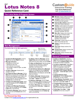 Lotus Notes 8 Quick Reference