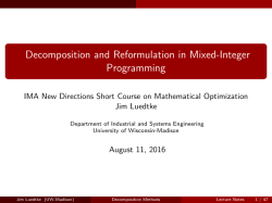 Decomposition and Reformulation in Mixed