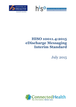 HISO 10011.4:2015 eDischarge Messaging