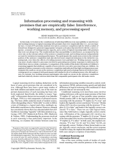 Information processing and reasoning with premises that are