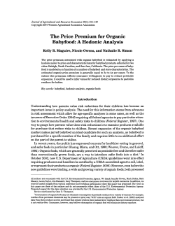 The Price Premium for Organic Babyfood: A
