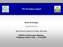 GERDA Collaboration Meeting, Ringberg Castle, 12.02