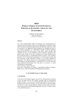0610 Public Choice Constitutional Political Economy And