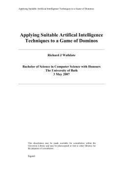 Applying Suitable Artifical Intelligence Techniques to a Game of