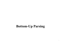 Bottom-Up Parsing