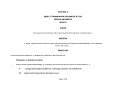 SECTION: 1 RESULTS FRAMEWORK DOCUMENT (R.F.D.