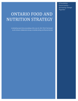 Ontario Food and Nutrition strategy