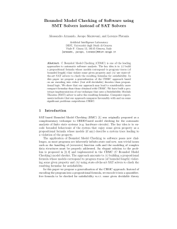 Bounded Model Checking of Software using SMT Solvers instead of