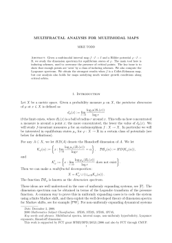 MULTIFRACTAL ANALYSIS FOR MULTIMODAL MAPS 1