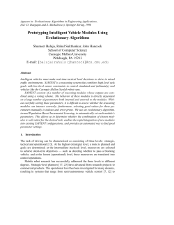 Prototyping Intelligent Vehicle Modules Using Evolutionary Algorithms