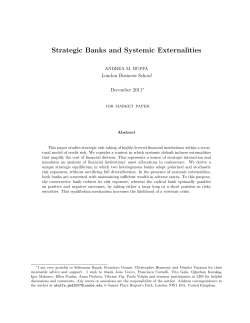 Strategic Banks and Systemic Externalities