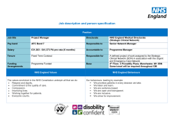 Job description and person specification