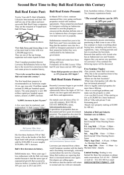 Bali Real Estate Past present future advetorial