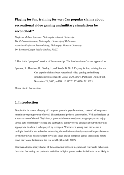 Playing for fun, training for war