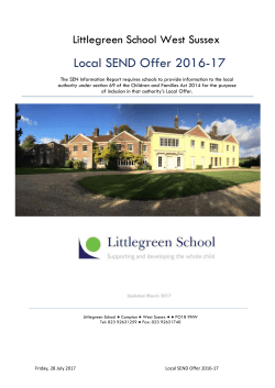 SEND Offer - Littlegreen School