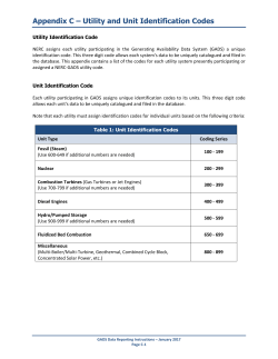 Appendix C &ndash; Utility and Unit Identification Codes