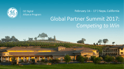 Global Partner Summit: GE Digital 2017 Commercial Strategy