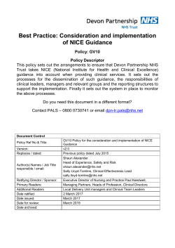 NICE Guidance into Practice Programme