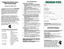 Michigan State Women`s Soccer Elite Prospect Academy