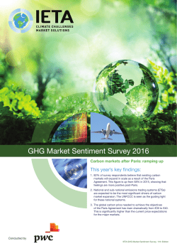 IETA - GHG Market Sentiment Survey 2016
