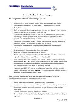 TAC Code of Conduct for Team managers