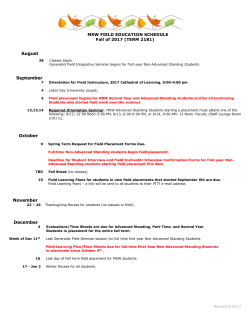 field education schedule - University of Pittsburgh School of Social