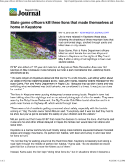 State game officers kill three lions that made themselves at home in