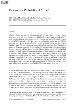 Race and the Probability of Arrest - Politics, Economics and other Stuff