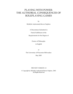 playing with power: the authorial consequences of roleplaying games