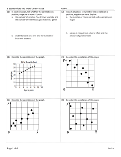 8 Scatter Plots and Trend Line Practice Name: In each situation, tell