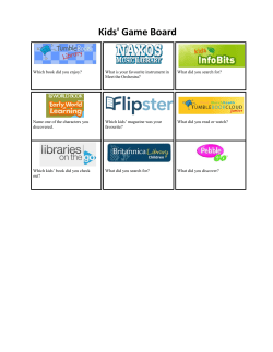 2014 E-wareness Kids` Game Board