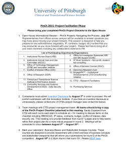 Clinical and Translational Science Institute PInCh 2015: Project