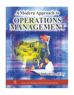 Modern Approach to Operations Management