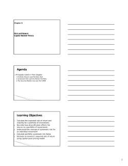 Chapter 8 Principles Used in This Chapter Calculate the expected