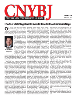 Effects of State Wage Board`s Move to Raise Fast Food Minimum
