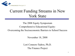 PPT Presentation: Current Funding Streams in NYS