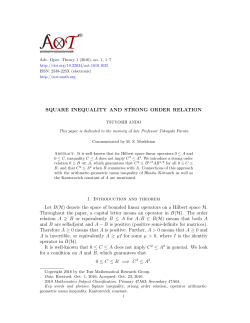 SQUARE INEQUALITY AND STRONG ORDER RELATION 1
