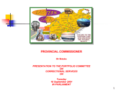 EASTERN CAPE PRIORITIES Escape from prison