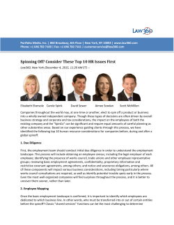 Spinning Off? Consider These Top 10 HR Issues