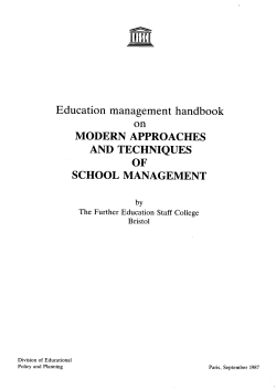 Education management handbook on modern approaches