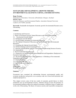 Sustainable Development, Growth Theory, Environmental