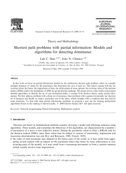 Shortest path problems with partial information