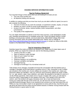 HOUSING SERVICES INFORMATION GUIDE Tips for Finding a
