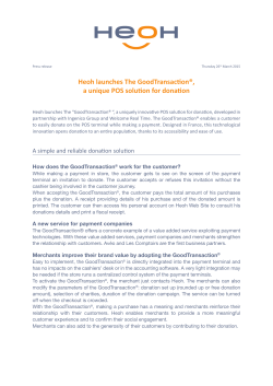 Heoh launches The Good Transaction, a unique POS solution for