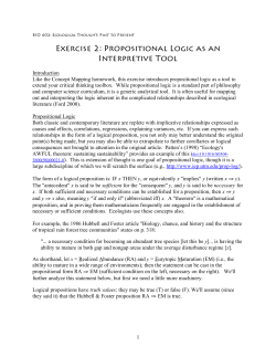 Propositional Logic - People Server at UNCW